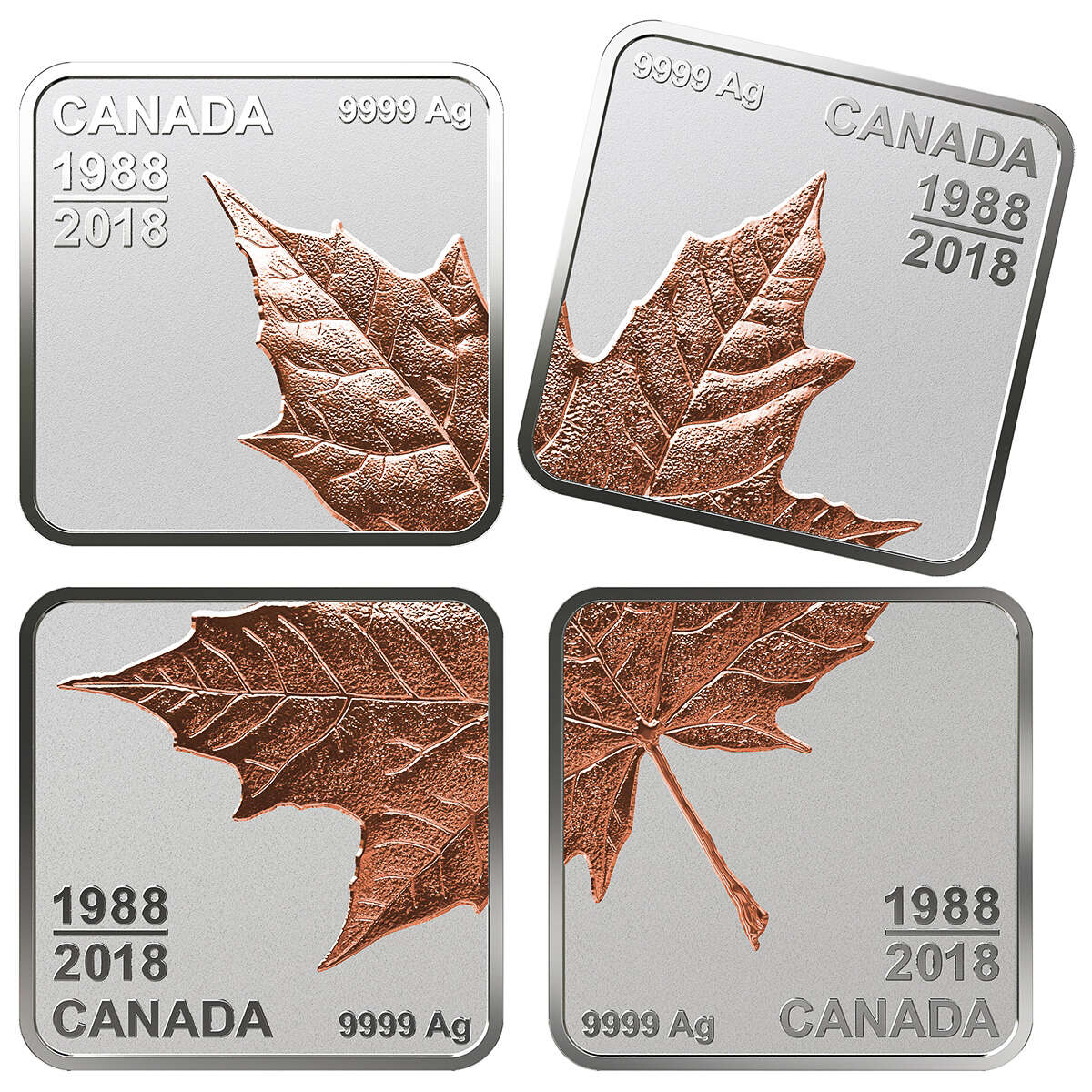 2018 $3 Maple Leaf Quartet: Thirty Years - Pure Silver Coin Set Default Title