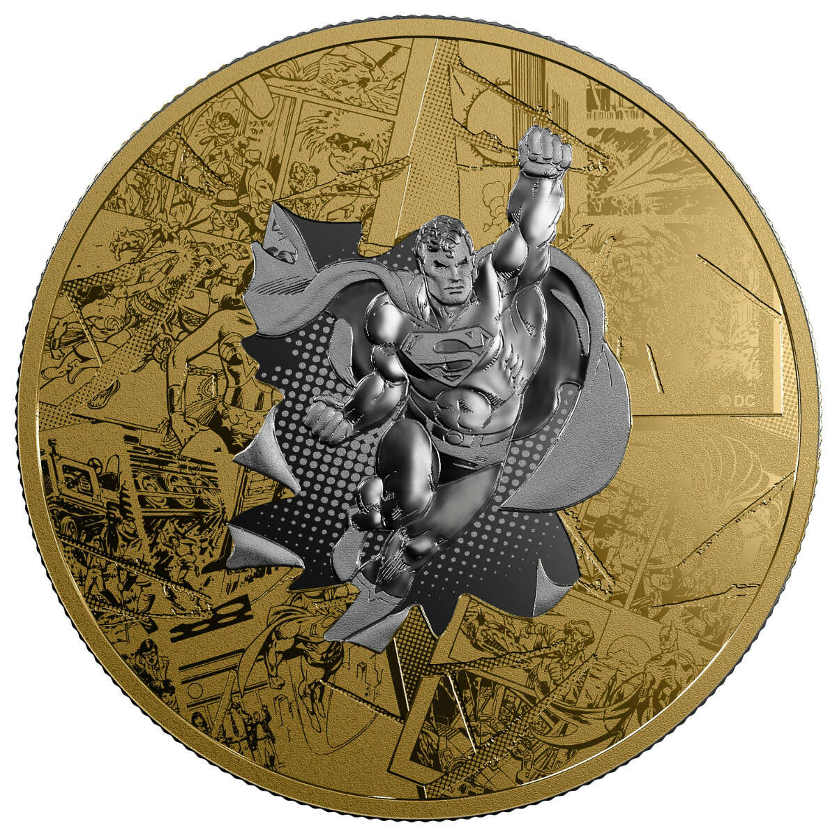 2017 $50 DC Comics Originals: The Brave and the Bold - Pure Silver Gold-Plated Coin Default Title