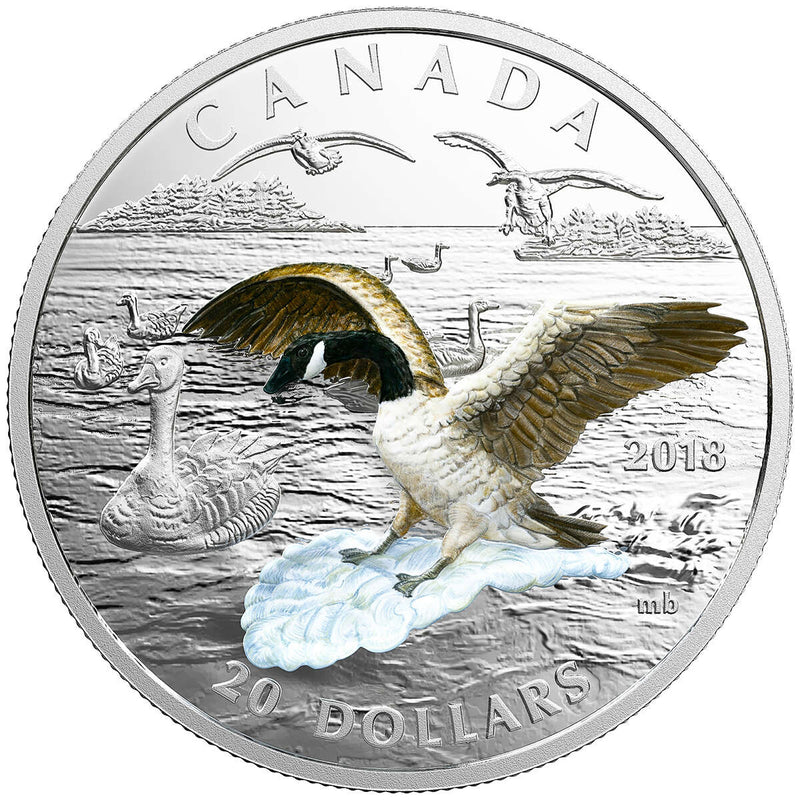 2018 $20 Approaching Canada Goose - Pure Silver Coin Default Title