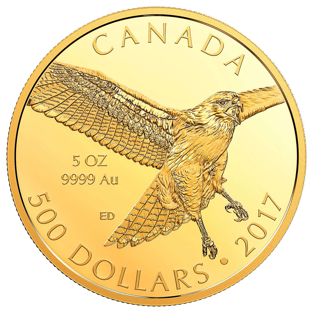 2017 $500 Red Tailed Hawk - Pure Gold Coin Default Title