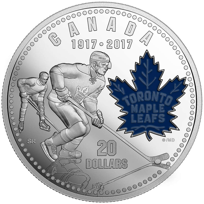 1917-2017 $20 100th Anniversary of Toronto Maple Leafs - Pure Silver Coin Default Title