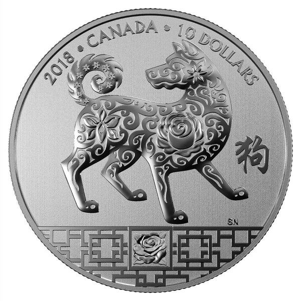 2018 $10 Year of the Dog - Pure Silver Coin