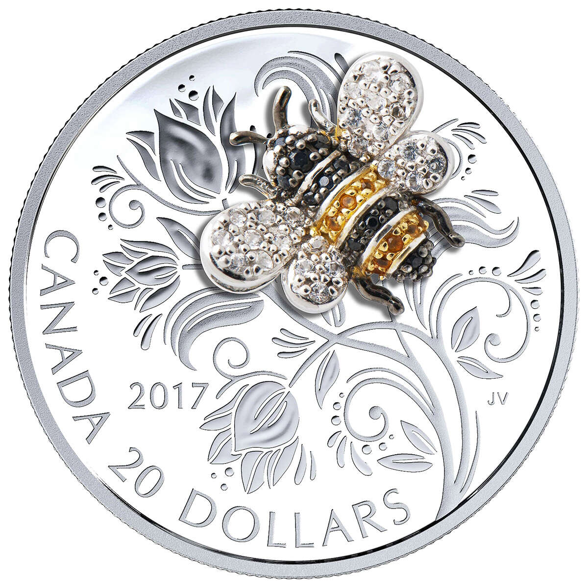 2017 $20 Bejeweled Bugs: Bee - Pure Silver Coin Default Title