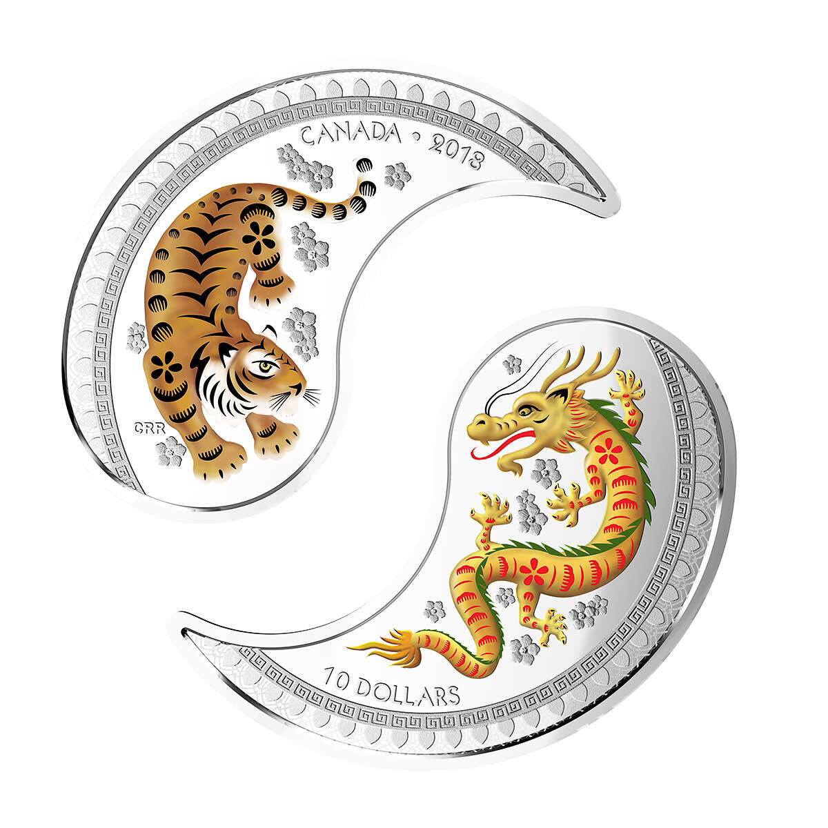 2018 $10 Yin and Yang Coins - Tiger and Dragon - Pure Silver Coin Default Title