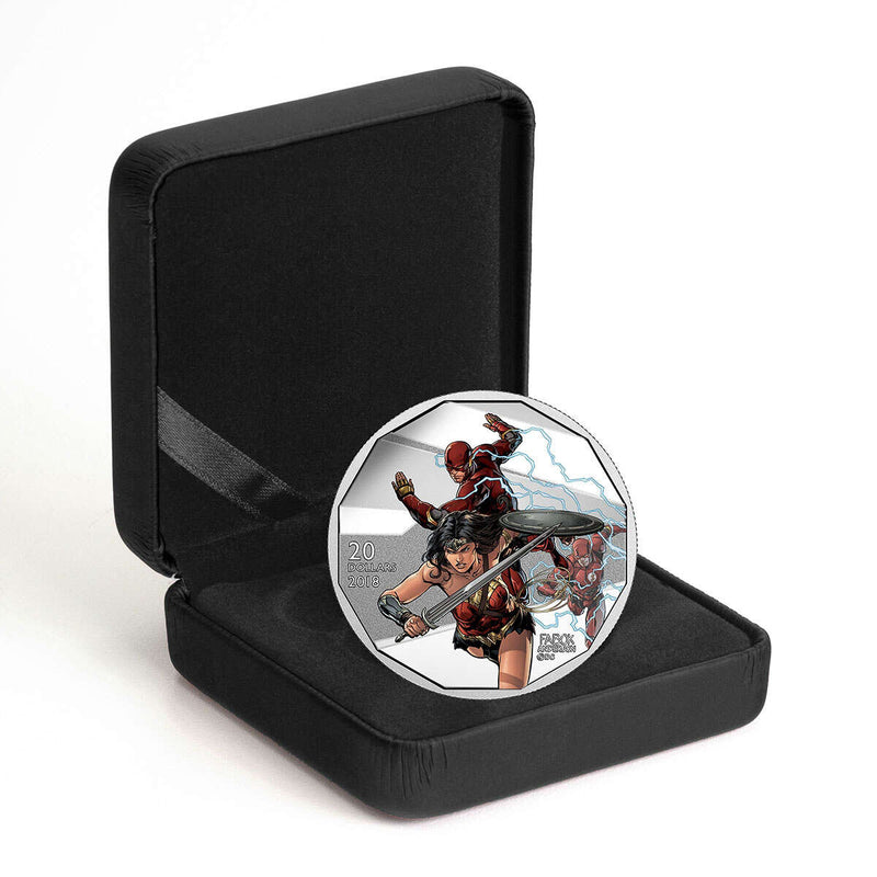 2018 $20 <i>The Justice League<sup>TM</sup>: The Flash</i> and <i>Wonder Woman</i> - Pure Silver Coin Default Title