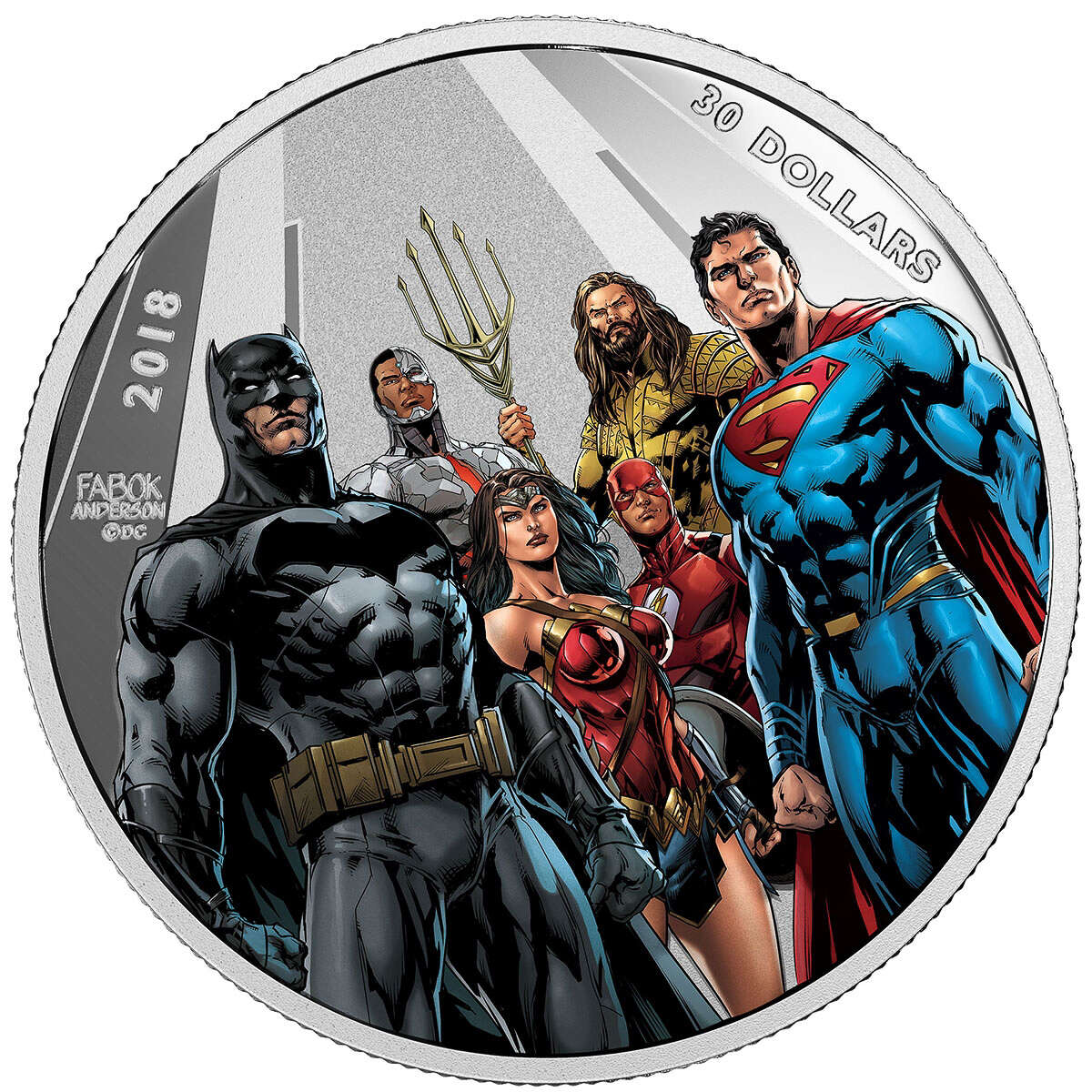 2018 $30 <i>The Justice League<sup>TM</sup>: The World's Greatest <i>Super Heroes</i> - Pure Silver Coin Default Title