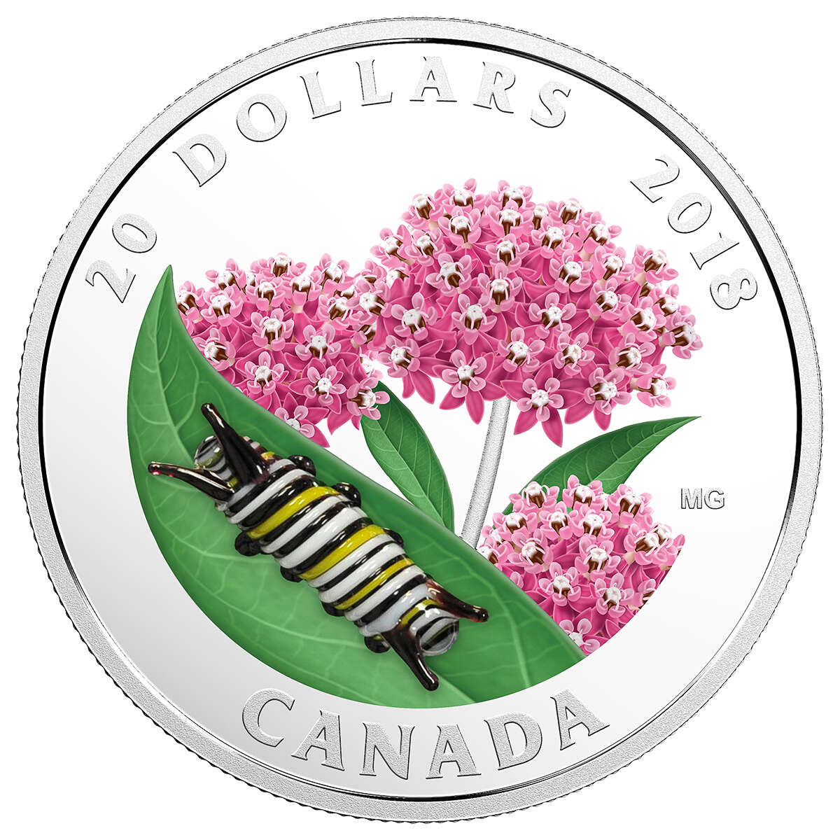 2018 $20 Little Creatures: Monarch Caterpillar - Pure Silver Coin Default Title