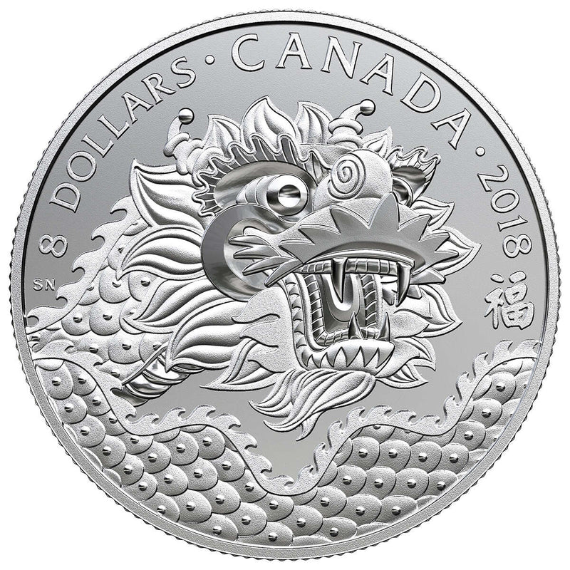 2018 $8 Dragon Luck - Pure Silver Coin Default Title