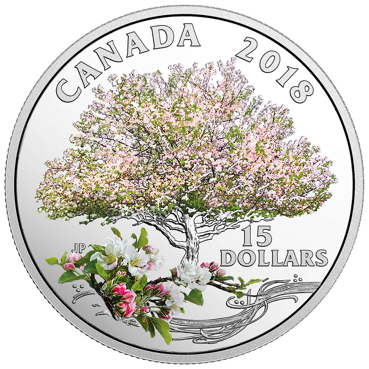 2018 $15 Celebration of Spring: Apple Blossoms - Pure Silver Coin Default Title