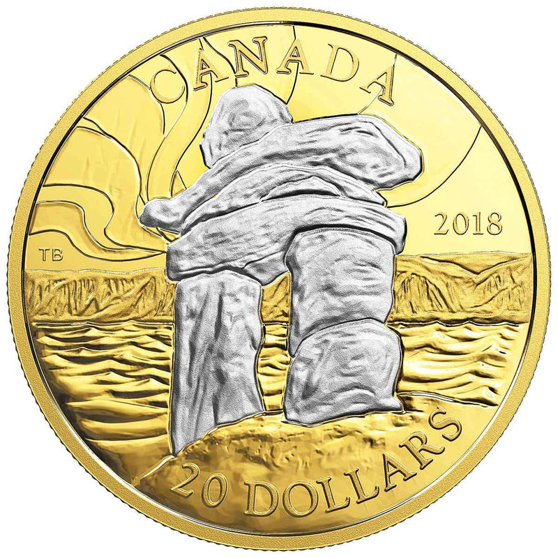 2018 $20 Canada's Iconic Inukshuk: Guiding the Way - Pure Silver Coin Default Title