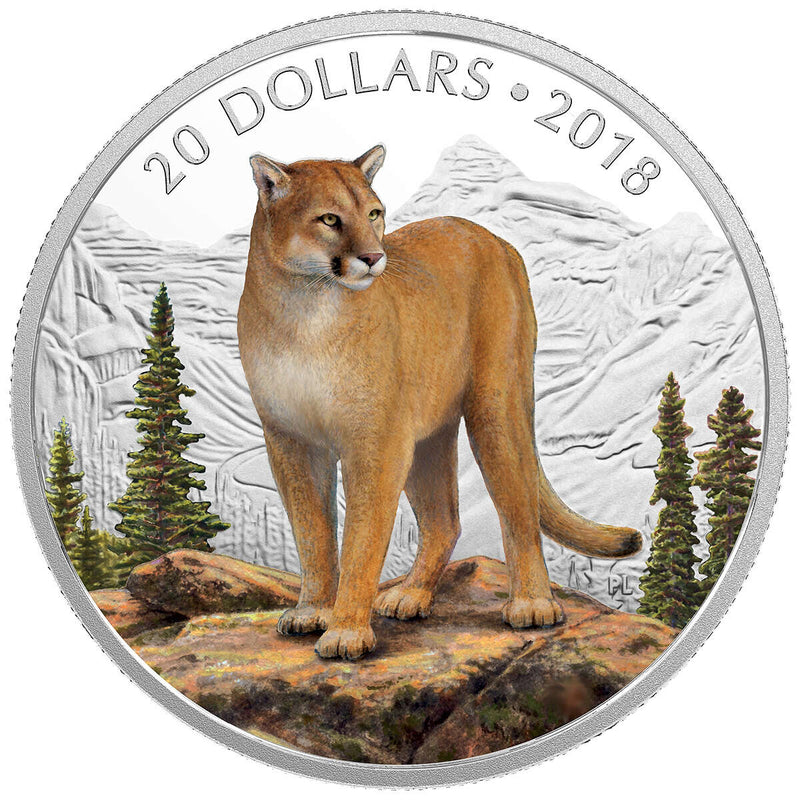 2018 $20 Majestic Wildlife: Courageous Cougar - Pure Silver Coin Default Title