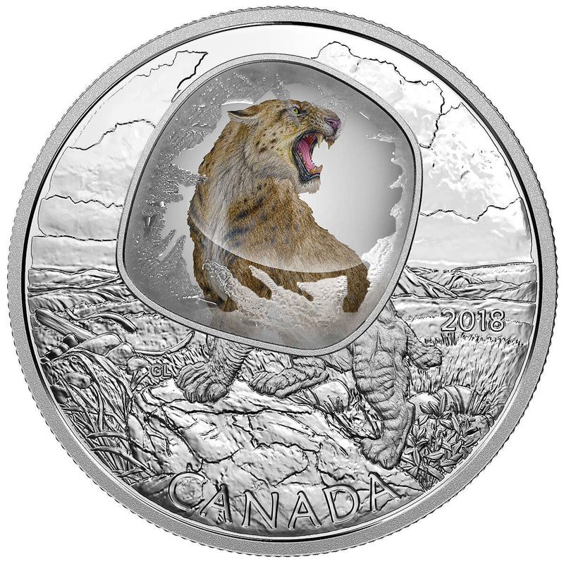 2018 $20 Frozen in Ice : Scimitar Sabretooth Cat - Pure Silver Coin Default Title