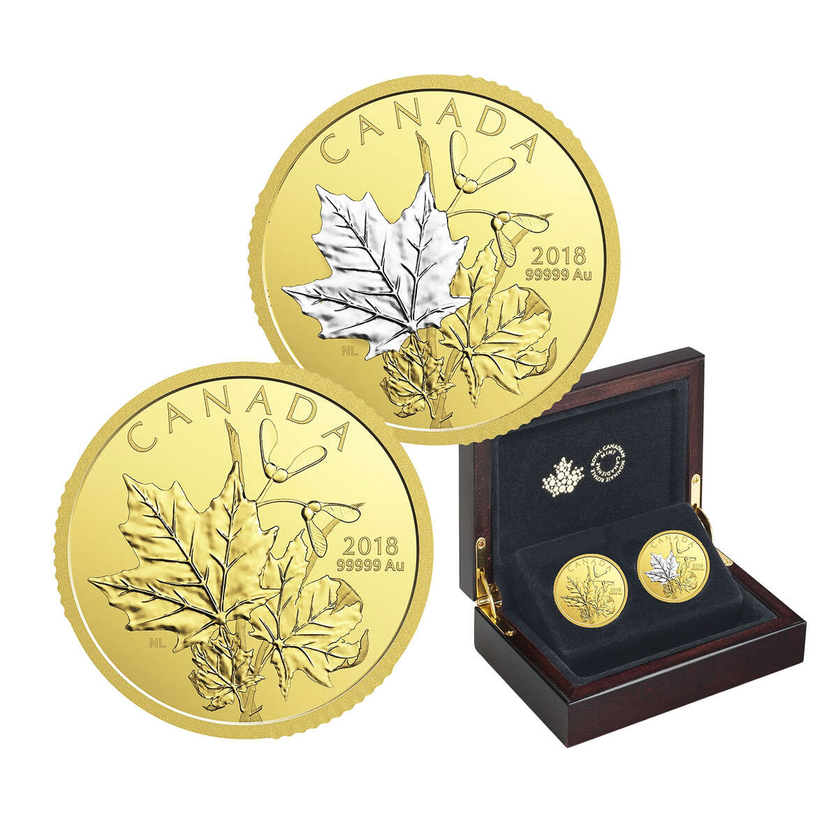 2018 $200 Enchanting Maple Leaves - Pure Gold 2-Coin Set Default Title