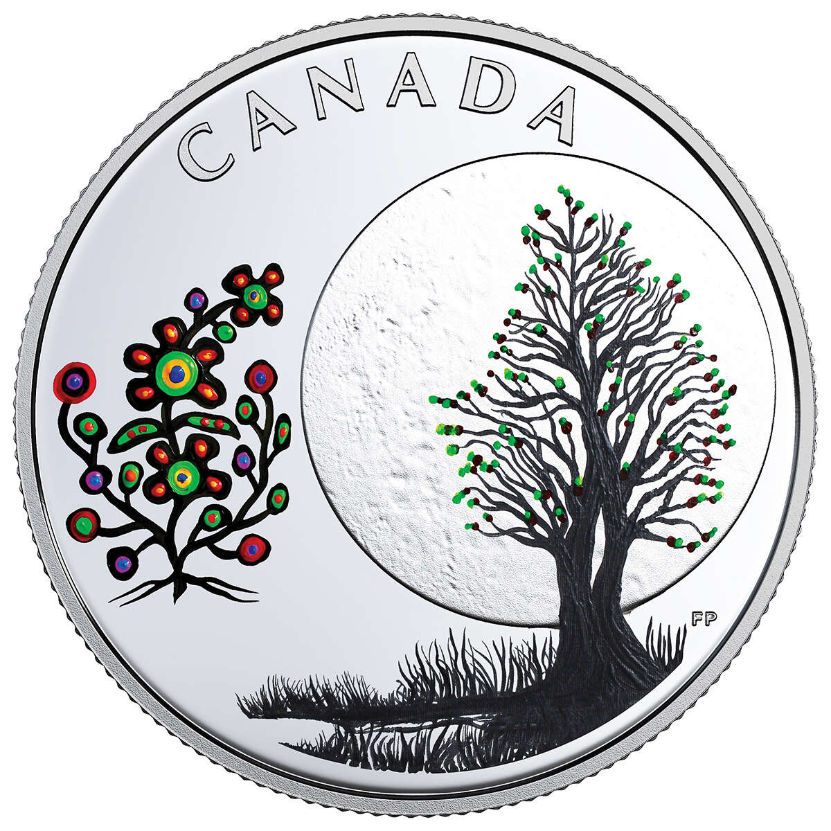 2018 $3 The Thirteen Teachings From Grandmother Moon : Flower Moon - Pure Silver Coin Default Title