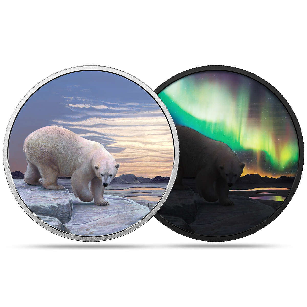 2018 $30 Arctic Animals and Northern Lights:Polar Bear - Pure Silver Coin Default Title