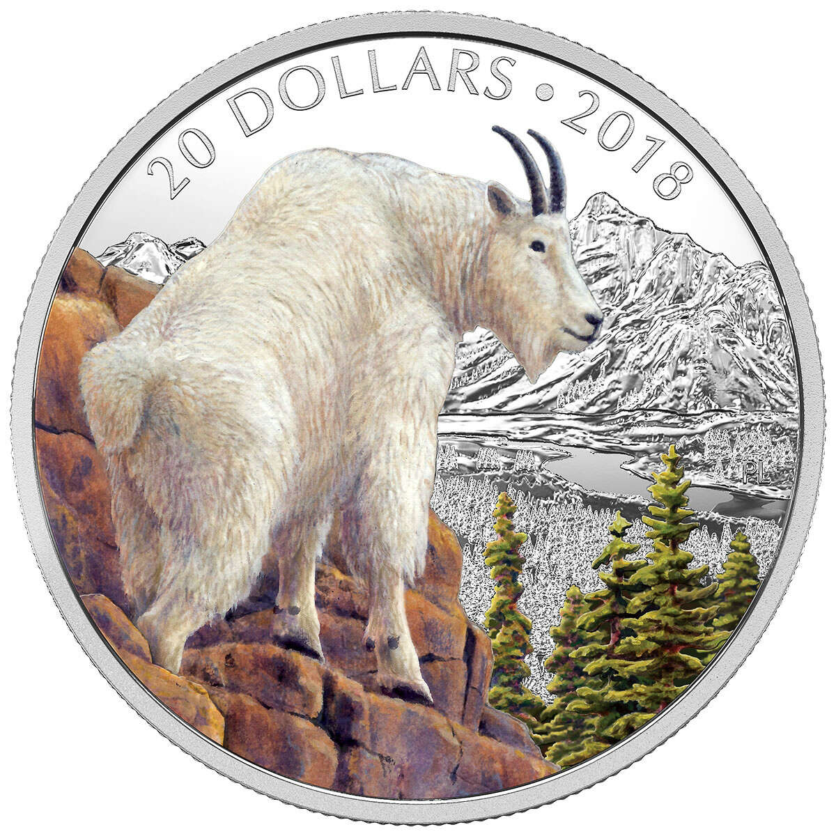 2018 Silver $20 Majestic Wildlife: Mettlesome Mountain Goat - Pure Silver Coin Default Title