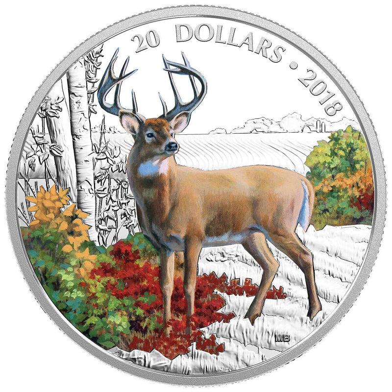 2018 $20 Majestic Wildlife: Wandering White-tailed Deer - Pure Silver Coin Default Title