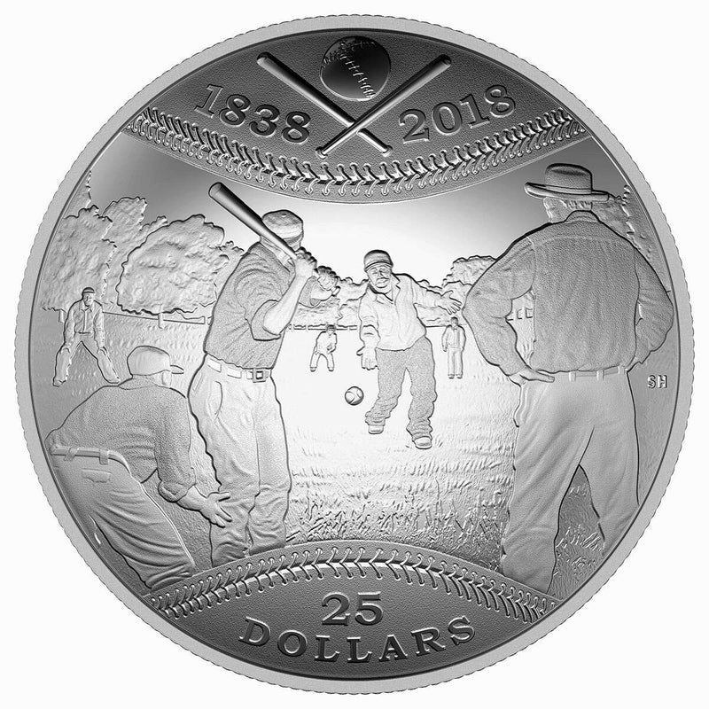 2018 $25 180th Anniversary of Canadian Baseball - Pure Silver Coin Default Title