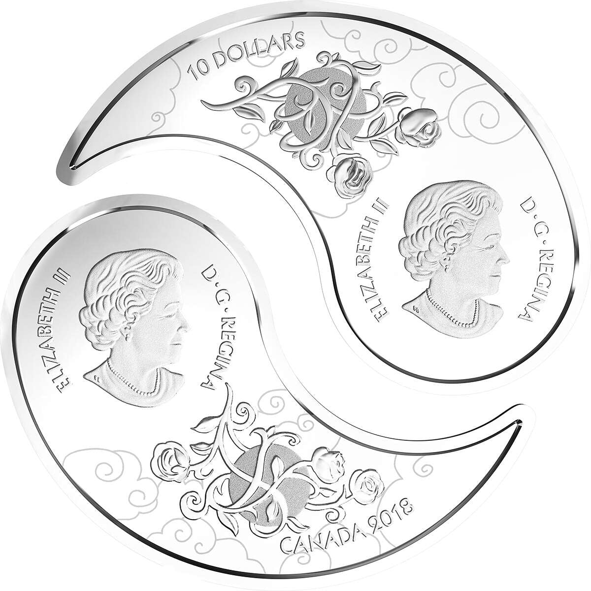 2018 $10 Black and White <i>Yin and Yang</i>: Tiger and Dragon - Pure Silver Coin Default Title