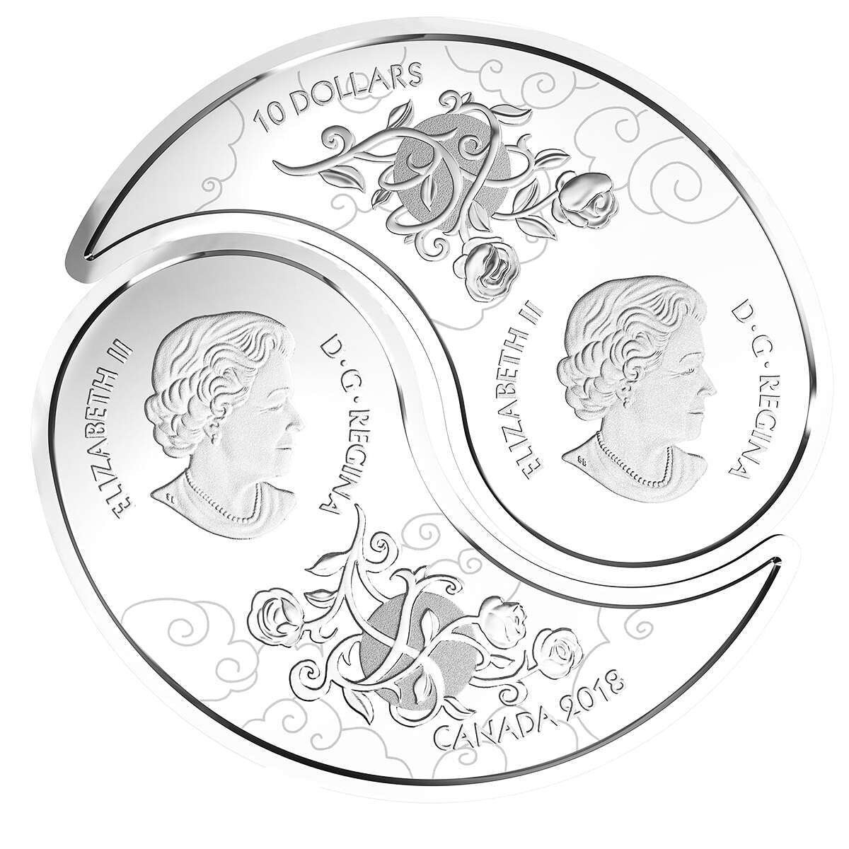 2018 $10 Black and White <i>Yin and Yang</i>: Tiger and Dragon - Pure Silver Coin Default Title