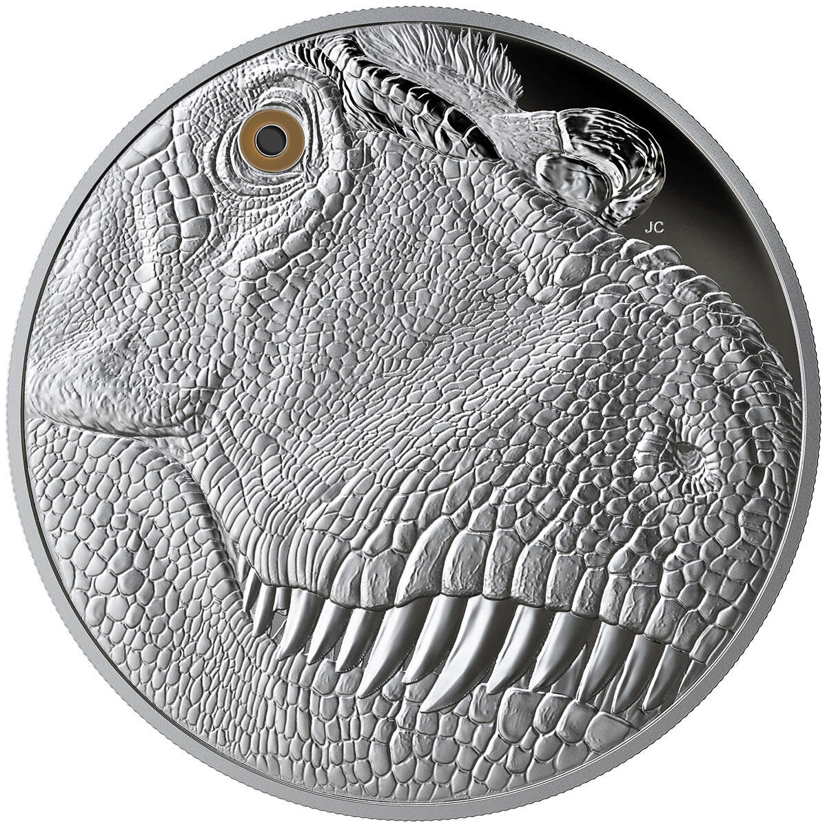 2018 $250 A Fierce Gaze : Tyrannosaurus Rex - Pure Silver Coin Default Title