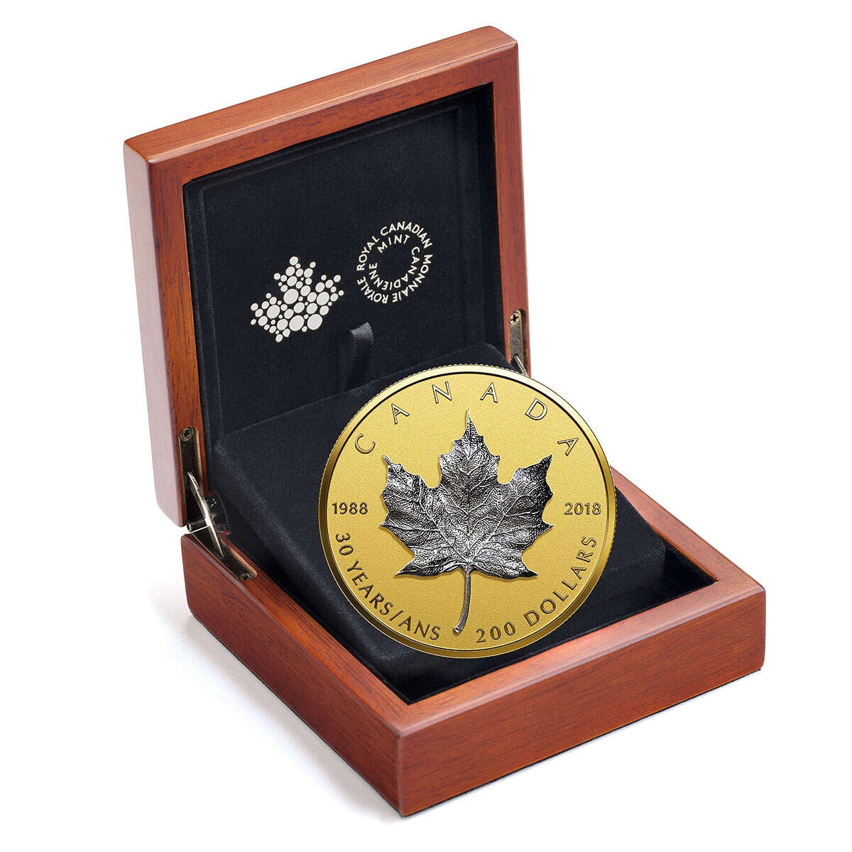 2018 $200 30th Anniversary of the Silver Maple Leaf 3D- Pure Gold Coin