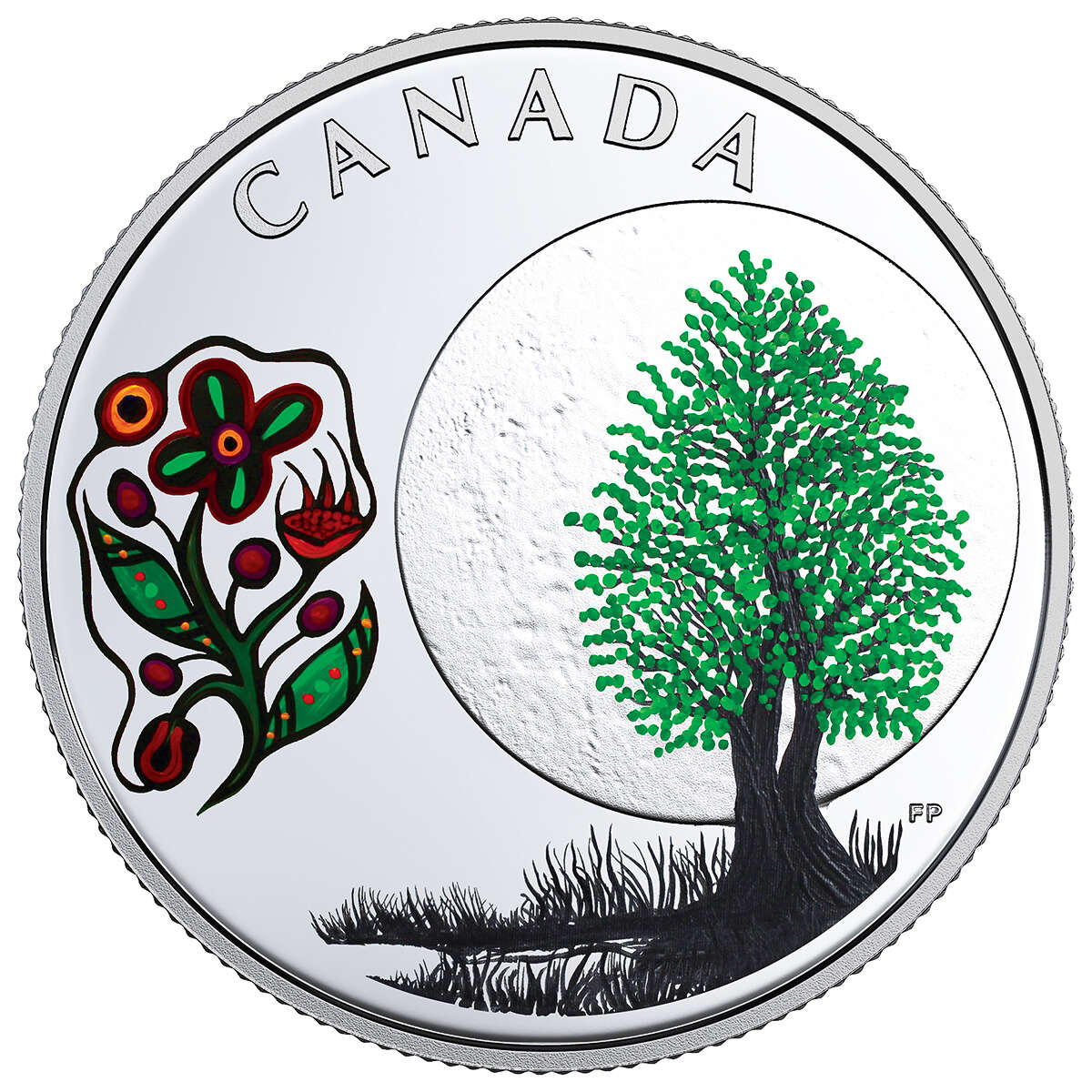 2018 $3 The Thirteen Teachings From Grandmother Moon : Thimbleberry Moon - Pure Silver Coin Default Title