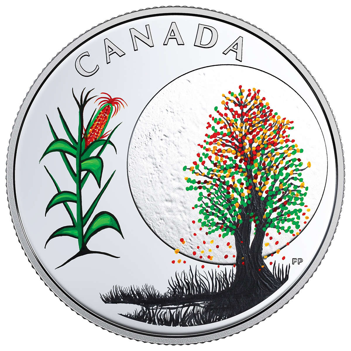 2018 $3 The Thirteen Teachings From Grandmother Moon : Corn Moon - Pure Silver Coin Default Title