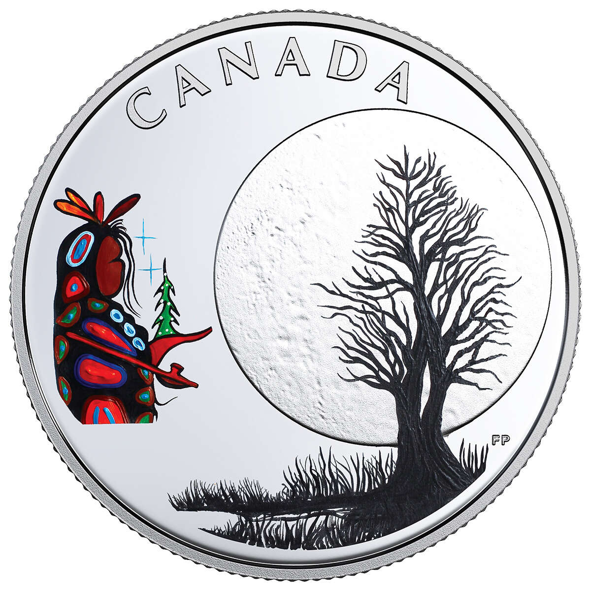 2018 $3 The Thirteen Teachings From Grandmother Moon : Little Spirit Moon - Pure Silver Coin Default Title