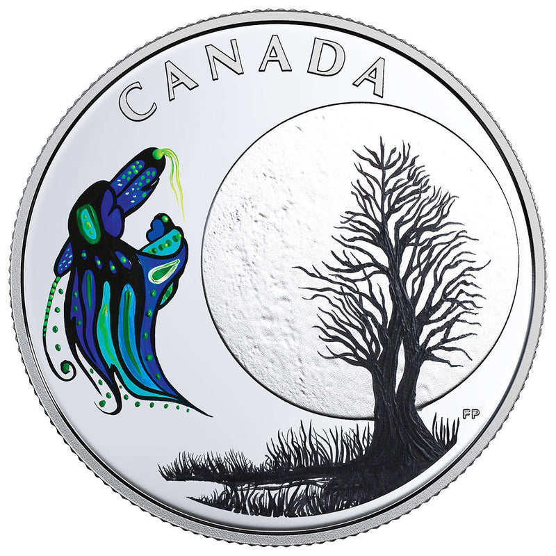2018 $3 The Thirteen Teachings From Grandmother Moon : Big Spirit Moon - Pure Silver Coin Default Title