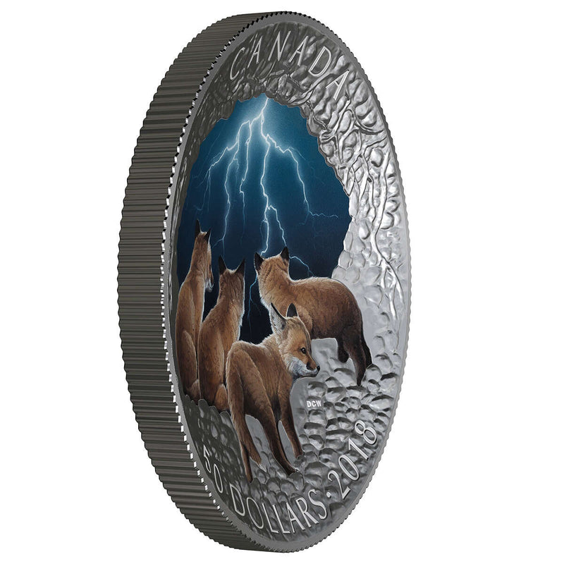 2018 $50 Nature's Light Show: Stormy Night - Pure Silver Coin Default Title