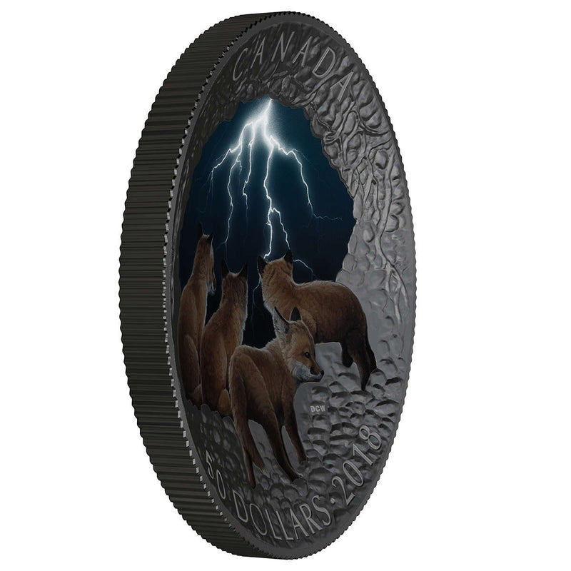 2018 $50 Nature's Light Show: Stormy Night - Pure Silver Coin Default Title
