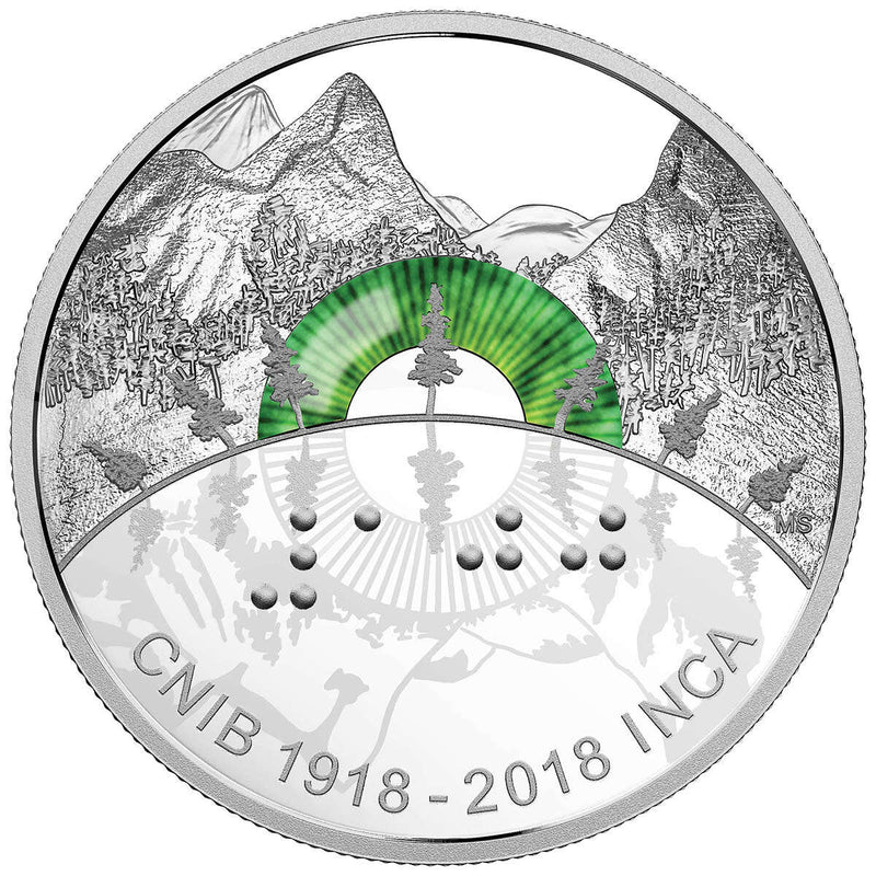 2018 $30 100th Anniversary of the Canadian National Institute of the Blind - Pure Silver Coin & Bronze Medallion Set Default Title