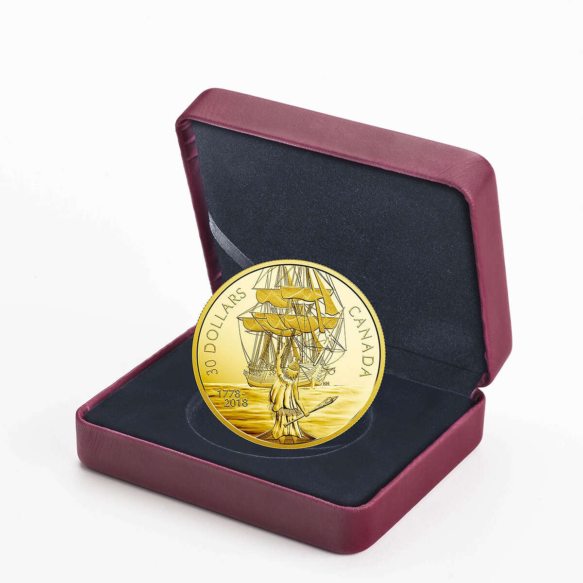 2018 ルワンダ「HMSエンデバー号」ノーティカル・オンス 1オンス純銀貨 2018 $30 Captain Cook and the HMS Resolution - Pure Silver Coin