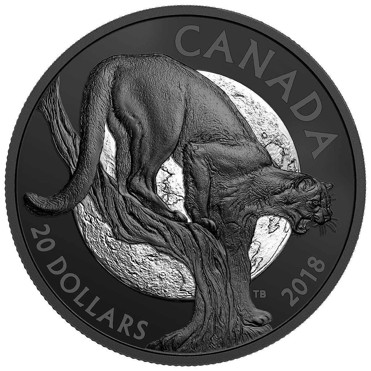 2018 $20 Nocturnal by Nature: Cunning Cougar - Pure Silver Coin Default Title