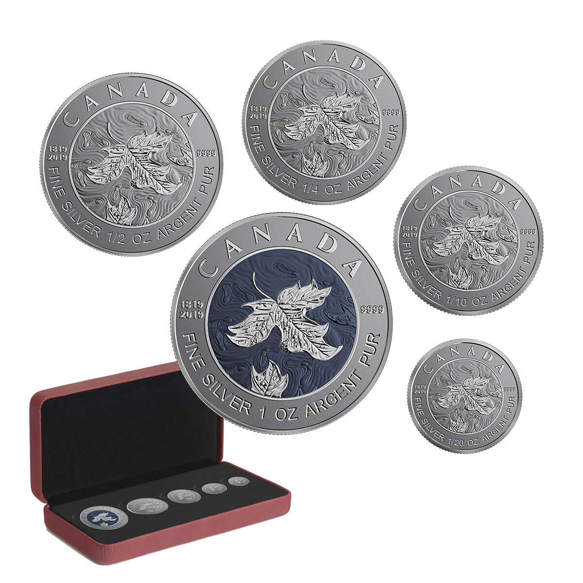 2019 Maple Leaf Fractional Set: A Bicentennial Celebration - Pure Silver Coin Set Default Title