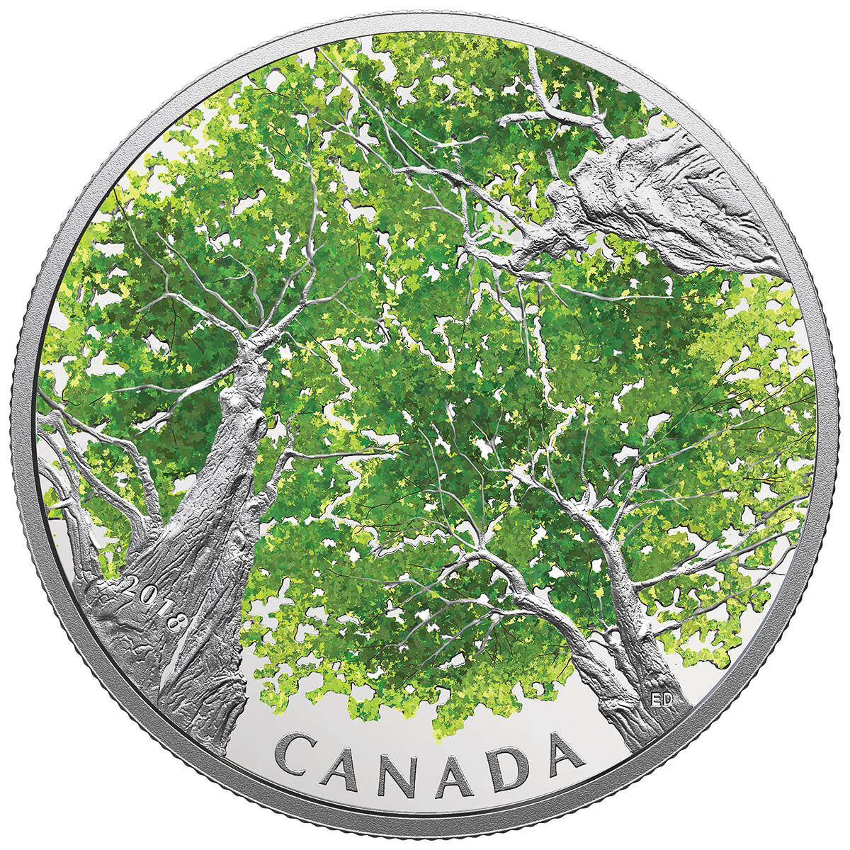 2018 $30 Canadian Canopy: The Maple Leaf - Pure Silver Coin Default Title