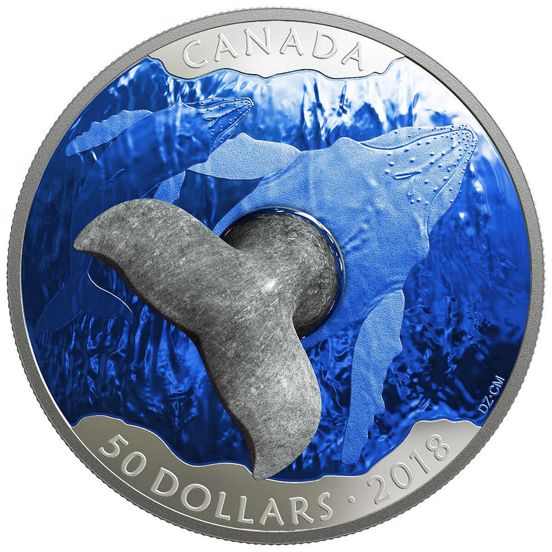 2018 $50 Whale's Tail Sculpture - Pure Silver Coin Default Title