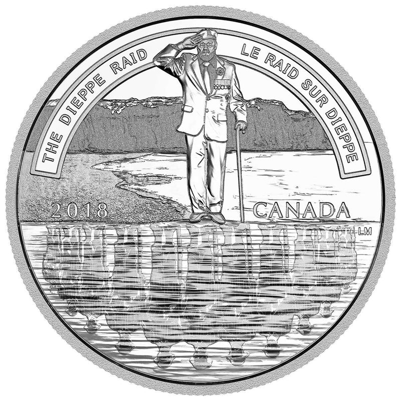2018 $20 A Nation's Mettle: The Dieppe Raid - Pure Silver Coin Default Title