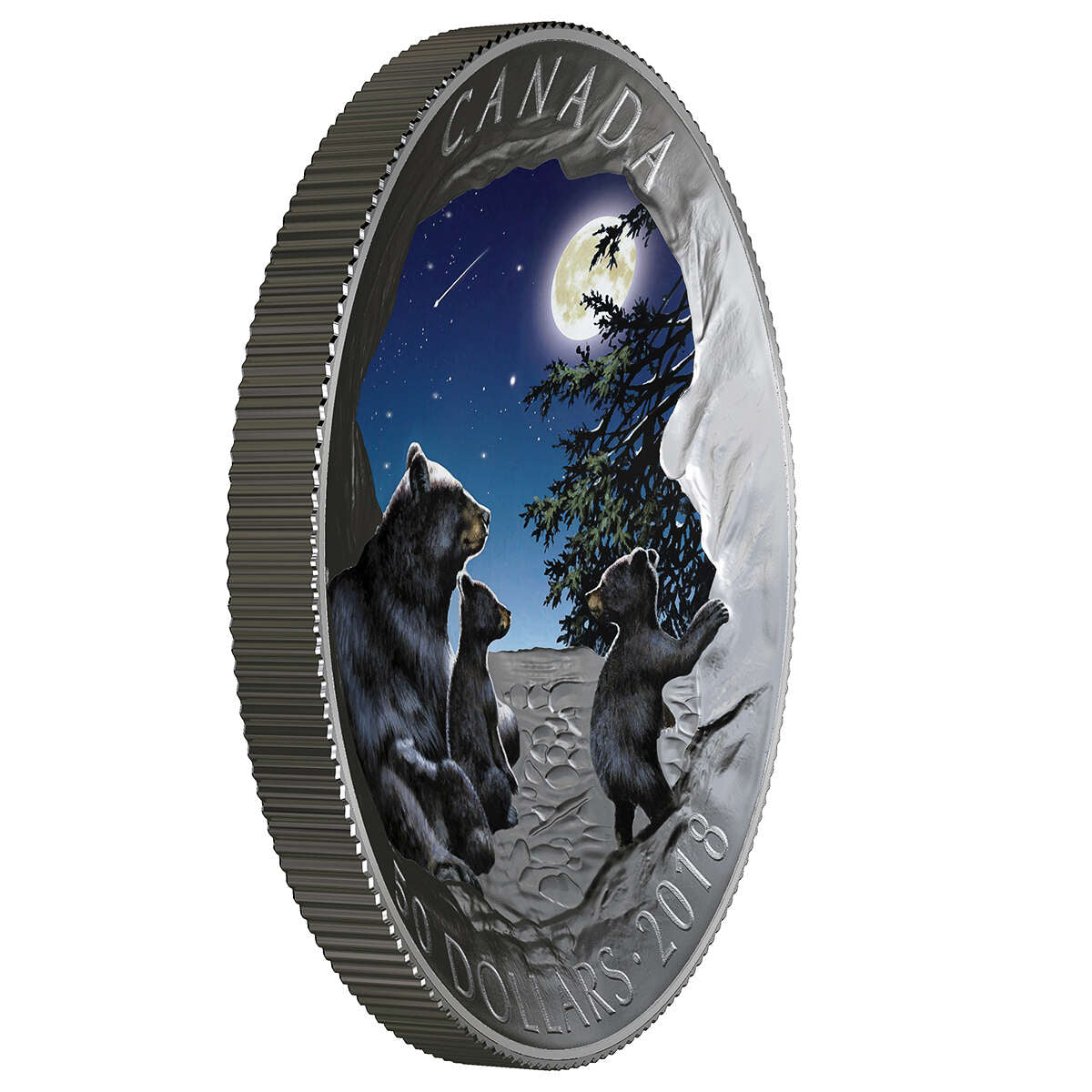 2018 $50 Nature's Light Show: Moonlit Tranquility - Pure Silver Coin Default Title