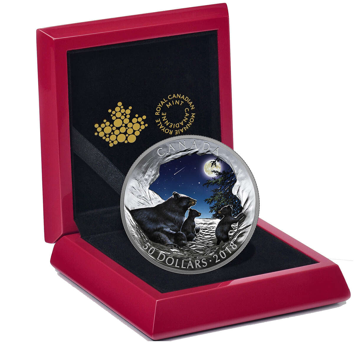 2018 $50 Nature's Light Show: Moonlit Tranquility - Pure Silver Coin Default Title