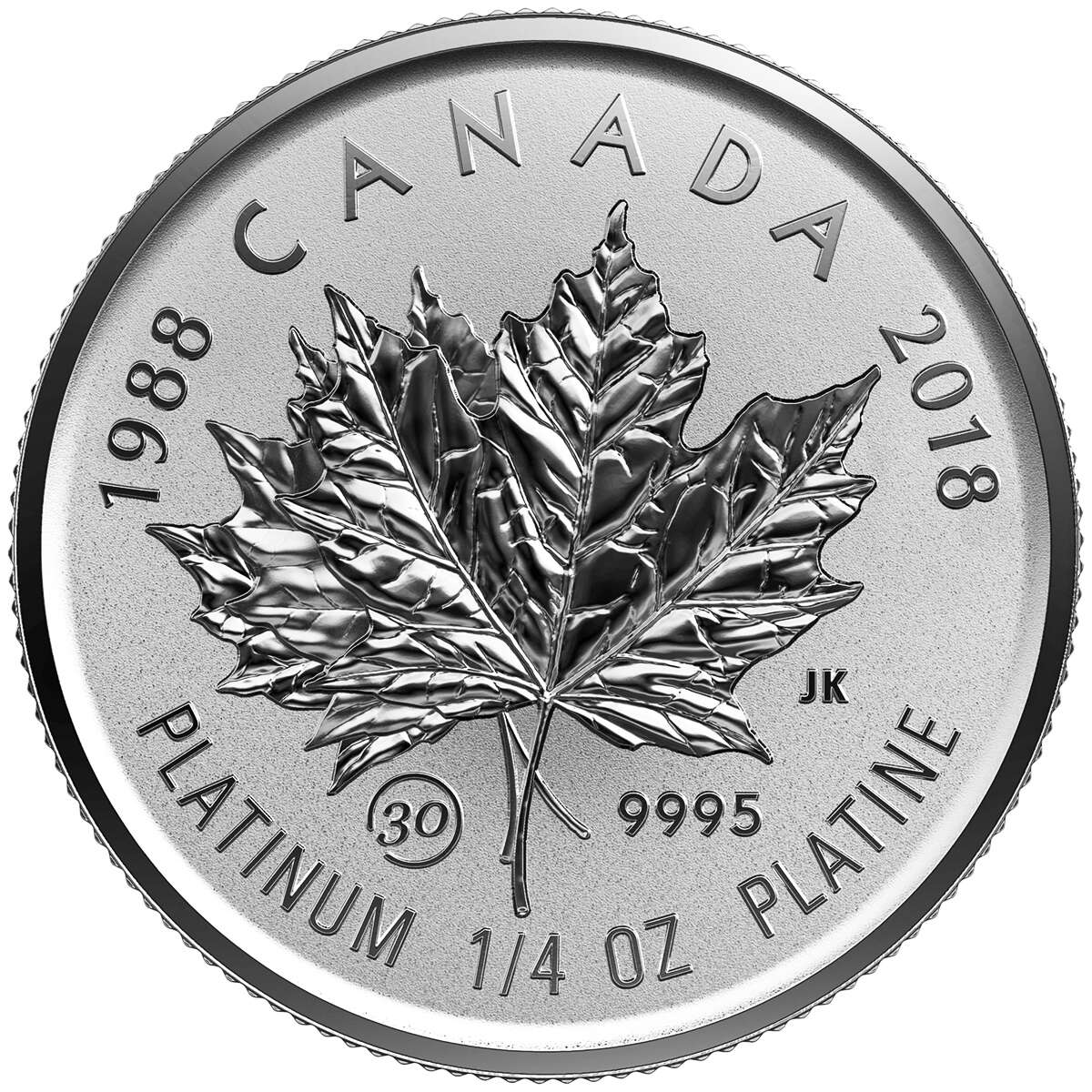 2018 Pure Platinum Fractional Set: 30th Anniversary of the Platinum Maple Leaf - Pure Platinum Coin Default Title