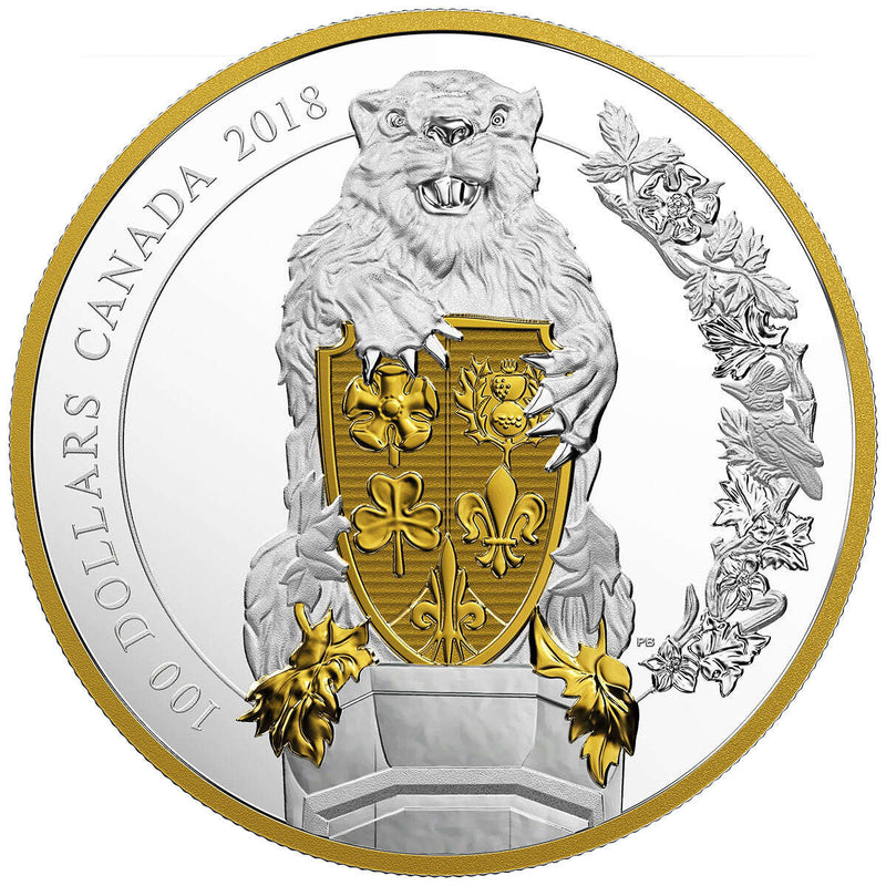 2018 $100 Keepers of Parliament: The Beaver - Pure Silver Coin Default Title