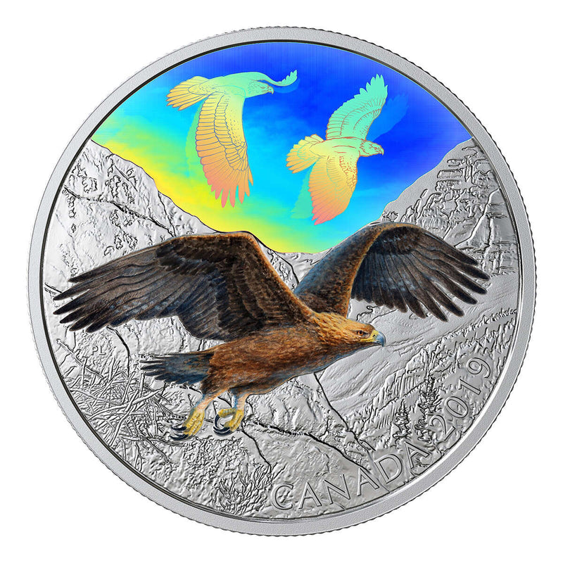 2019 $30 Majestic Birds in Motion: Golden Eagles - Pure Silver Coin Default Title