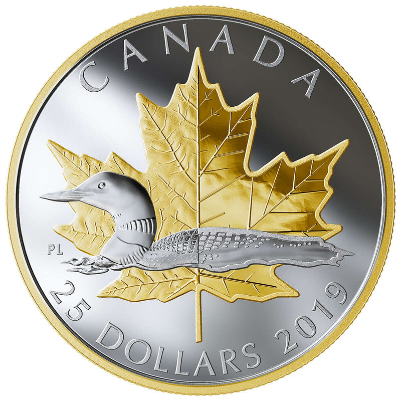 2019 $25 Timeless Icons: Loon - Pure Silver Piedfort Coin Default Title