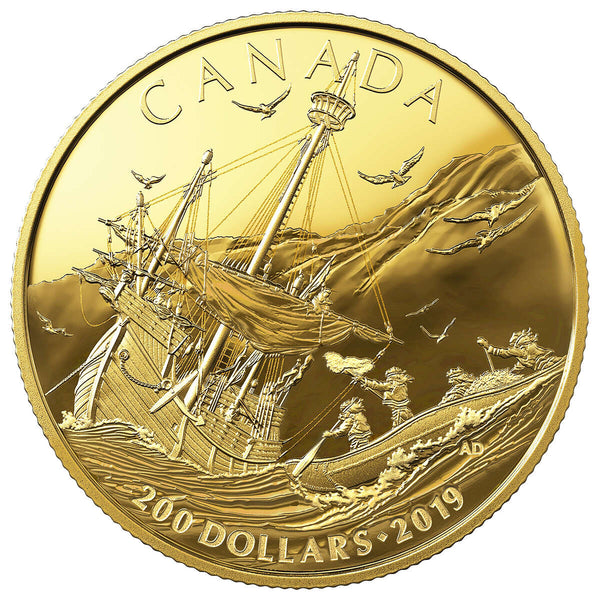 2019 $200 Early Canadian History: Arrival of the Europeans - Pure Gold Coin Default Title