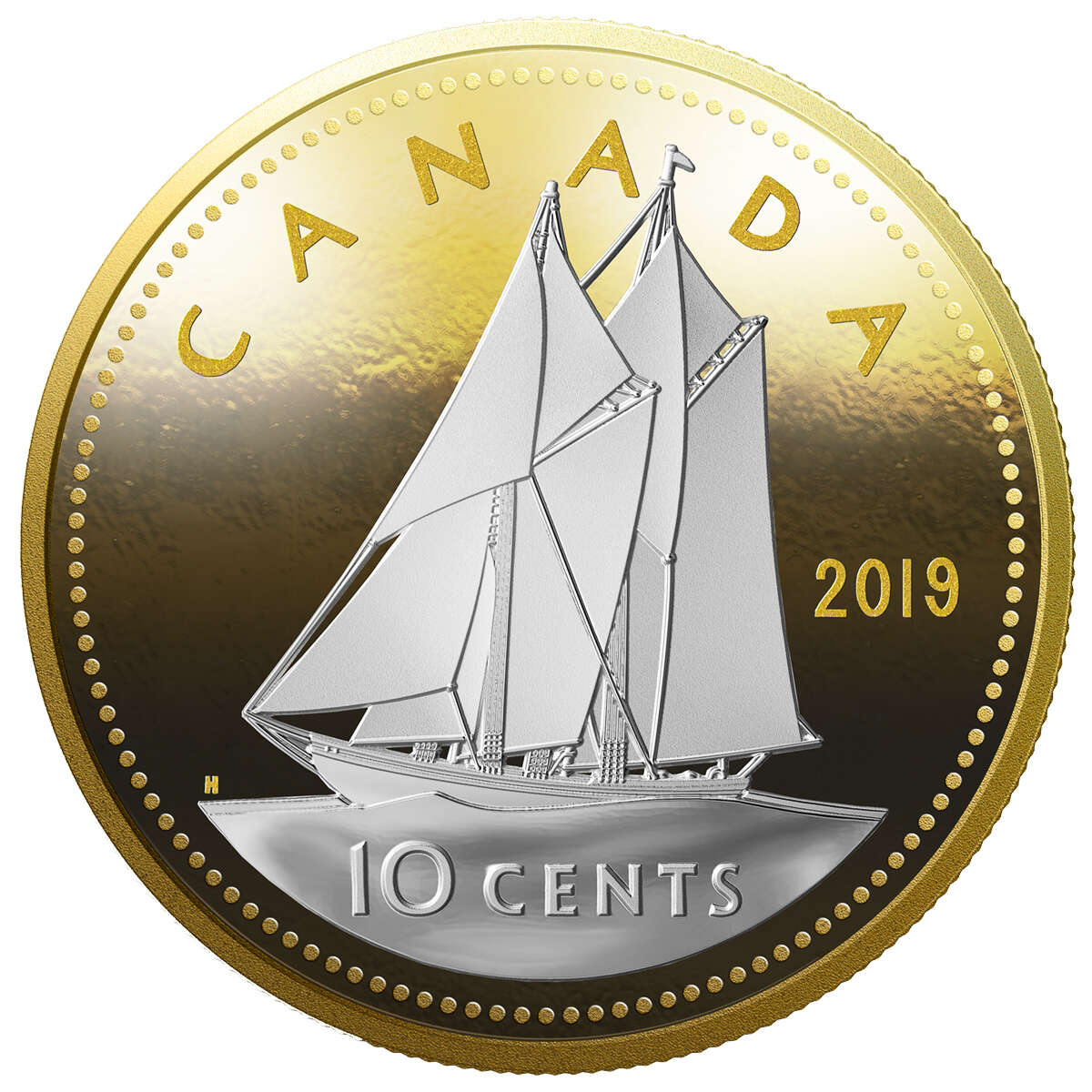 2019 10c 5-Ounce Big Coin: Bluenose (Single) - Pure Silver Coin Default Title