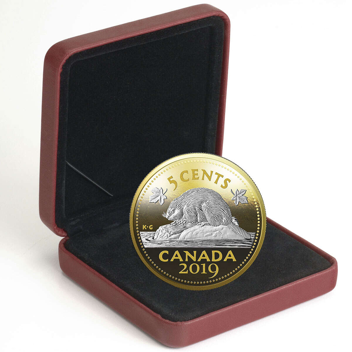 2019 5c 5-Ounce Big Coin: Beaver (Single) - Pure Silver Coin Default Title