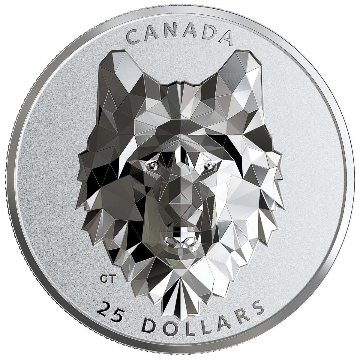 2019 $25 Multifaceted Animal Head: Wolf - Pure Silver Coin Default Title