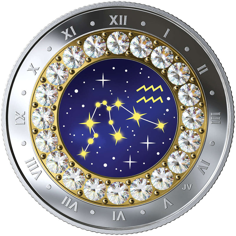 2019 $5 Zodiac Series: Aquarius - Pure Silver Coin Default Title